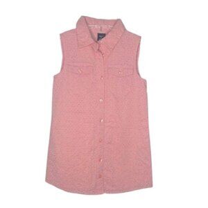 ❤️ 🆕 GAP kids Girl Eyelet Pink Shirt Dress XS